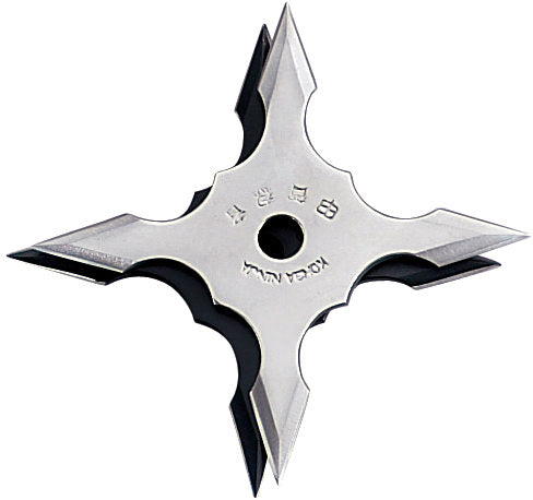 Silver Stainless Steel Ninja Throwing Star - Tophatter's Army Products & Self Defense Collectible Weapons - Tophatter Daily Deals